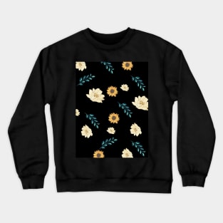 Unique Yellow Floral Pattern Crewneck Sweatshirt